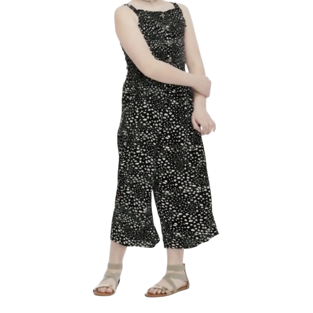 Justice Black and White Patterned Jumpsuit,  Size 10